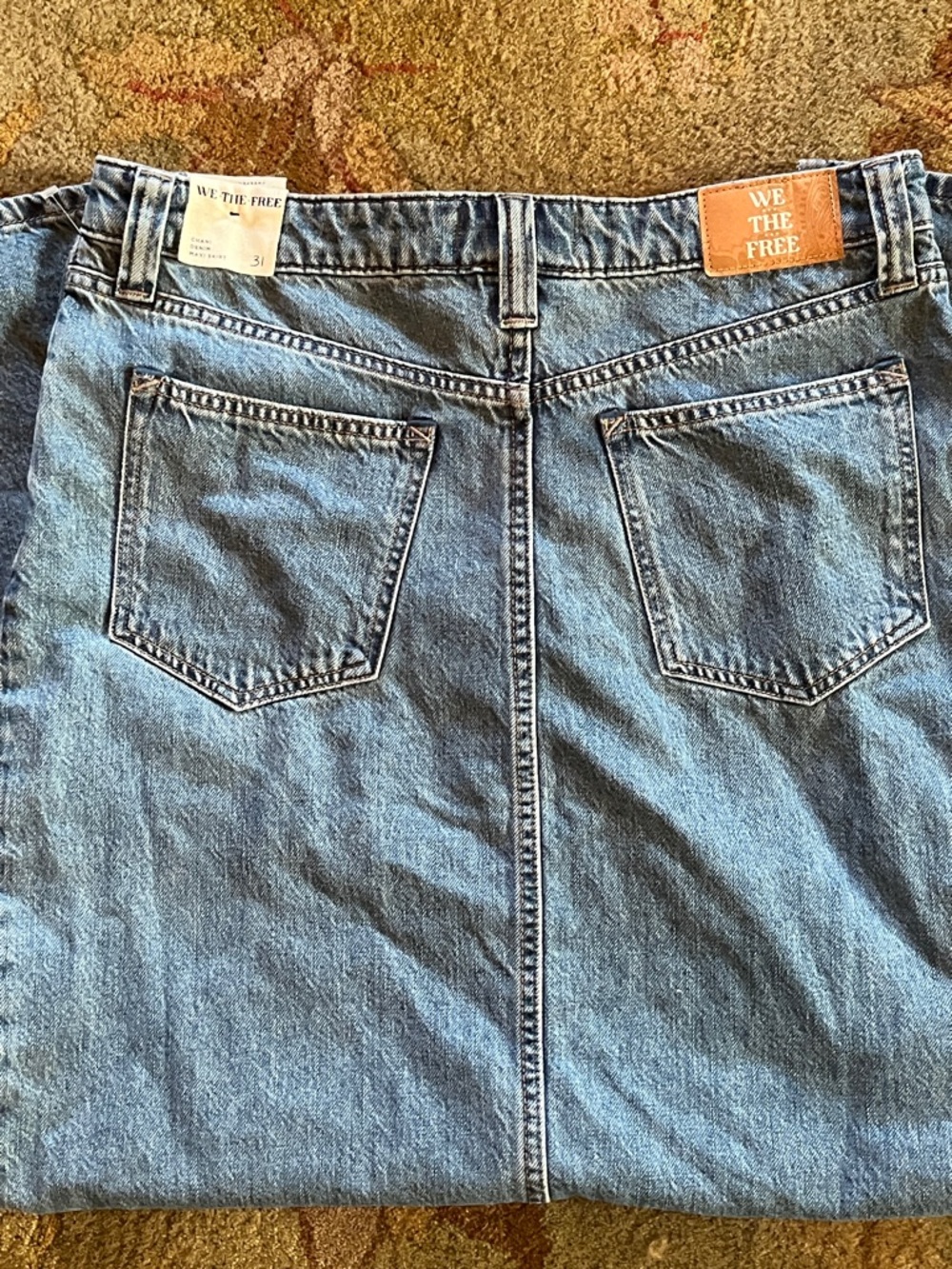 NWOT - Free People Chani Denim Maxi Skirt - Picture 2 of 3